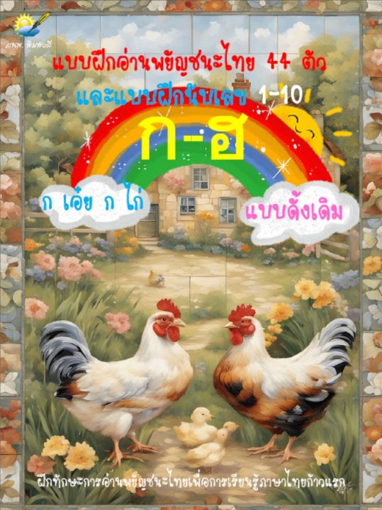 แบบฝึกอ่านพยัญชนะไทย 44 ตัว ก-ฮ แบบดั้งเดิม