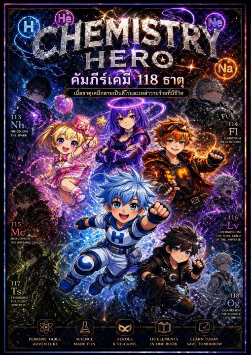 คัมภีร์เคมี 118 ธาตุ :เมื่อธาตุเคมีกลายเป็นฮีโร่และเหล่าวายร้ายที่มีชีวิต