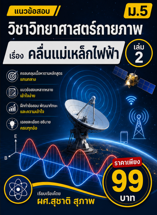 แนวข้อสอบ วิชาวิทยาศาสตร์กายภาพ ม.5 เล่ม 2 เรื่อง คลื่นแม่เหล็กไฟฟ้า