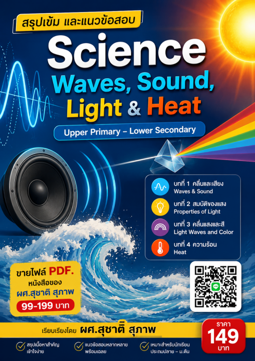 สรุปเข้มและแนวข้อสอบ Science Waves, Sound, Light & Heat ระดับประถมศึกษาตอนปลาย-มัธยมต้น