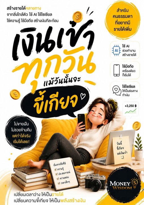 เงินเข้าทุกวัน แม้วันนั้นจะขี้เกียจ