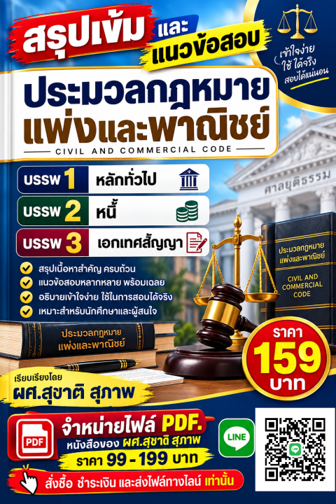 สรุปเข้มและแนวข้อสอบ ประมวลกฎหมายแพ่งและพานิชย์ เล่ม 1 บรรพ 1-3